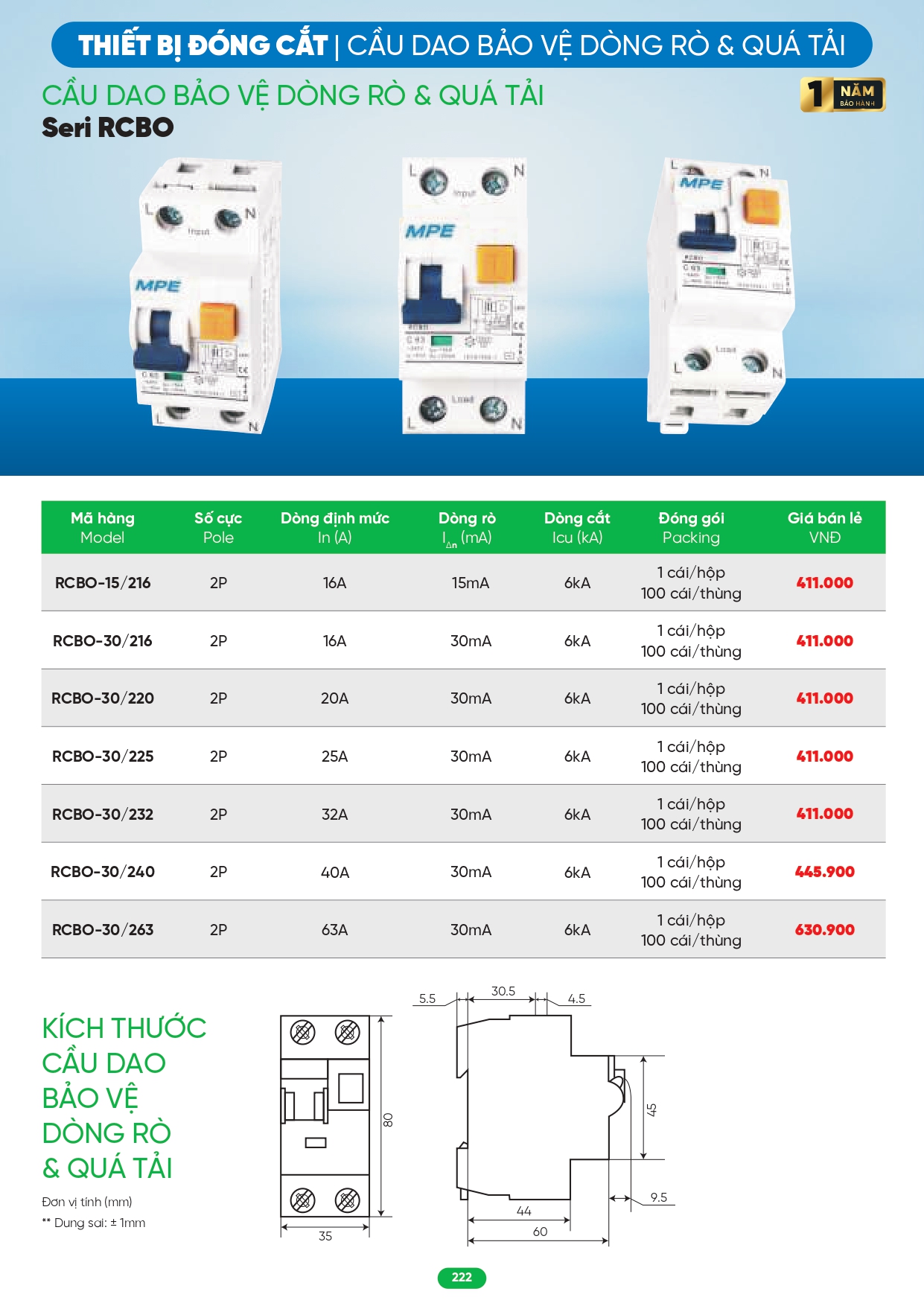 Bảng giá đèn LED MPE 2026